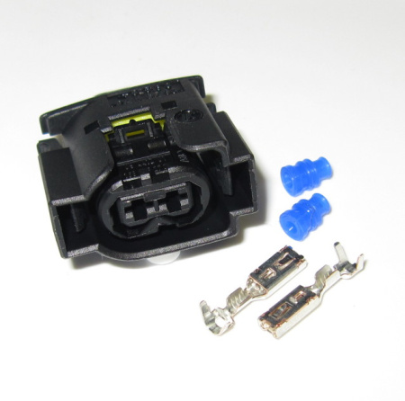 2 pole connector SET, 0.5- 1 mm², KKS SLK 2.8 Female terminals, Code A Clip r+l