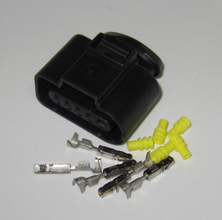 5 påole connector set, 0.5-1 mm2, gold plated MCP 1.5 terminals (8K0973705-SET-1G)