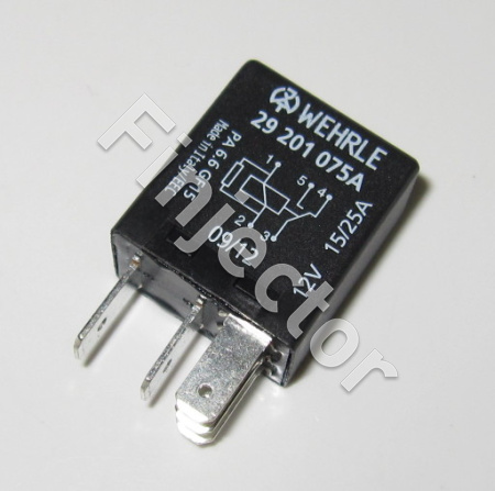 Mikrorele 12V 15/25A, vaihtokärki, rinnakkaisvastuksella (WH29201075)