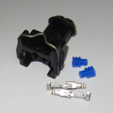 2 pole Bosch Jetronic connector SET 0.5-1.5 mm2, Gold plated terminals