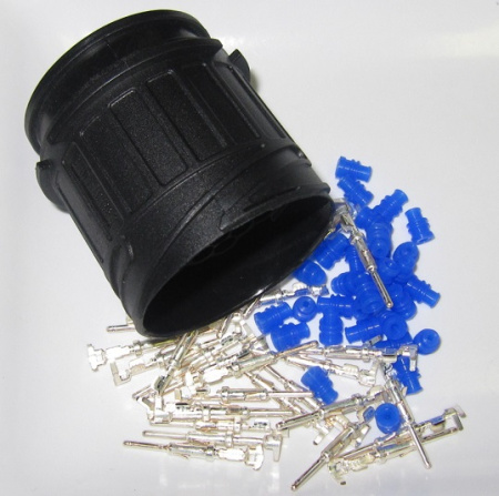 30 pole Round Connector SET with 0.75-1 mm² Male Silver-plated 1