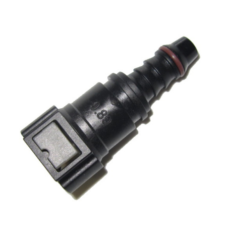 Quick connector for 9.5 mm (3/8") pipe, output with O ring for 10 mm polyamide tube and 9.5/10 mm hose.
