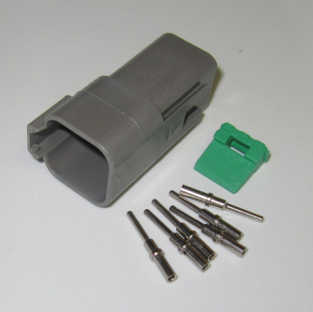 Deutsch DT 6 pole connector set 0.5 - 1 mm2, male pins