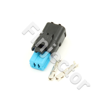 2 Way Female sealed SICMA Connector SET 0.35 - 0.75 mm2, blue (FCI / DELPHI)