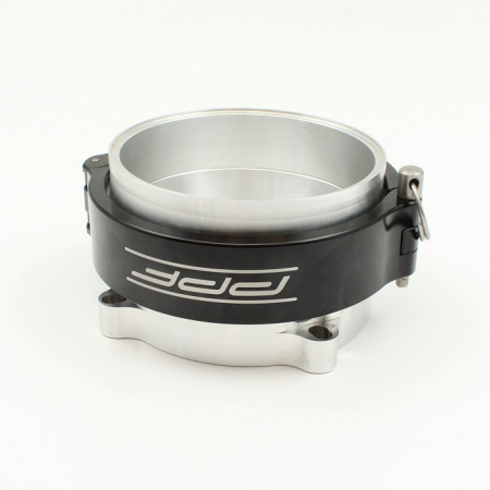 Inlet flange for Bosch 82 mm throttle, 4" (100 mm) billet with quick clamp, O ring seals (IF82-4)