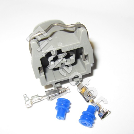 2 pole Jetronic connector SET, CODE 2, 0.5 - 1 mm2. JPT, GRAY