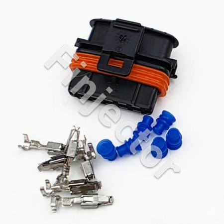 Compact connector SET 1.1m, 6 pole, Code 1, covered, for wire si