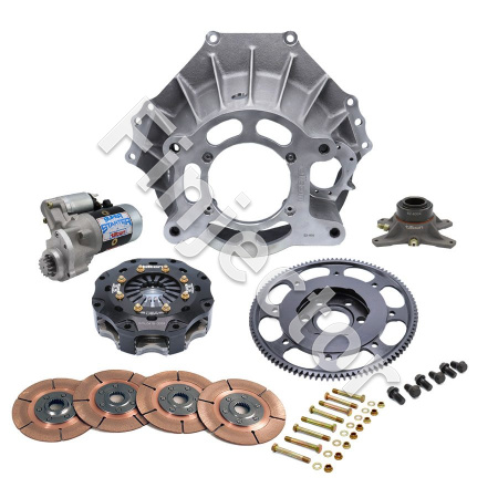 BELLHOUSING KIT, FORD SB, ALUM, 102T, 5.5" MET, 3 DISC, 26 SP, (TILTON 52-32130)