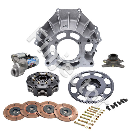 BELLHOUSING KIT, FORD SB, ALUM, 102T, 5.5" MET, 4 DISC, 26 SP, (TILTON 52-32140)