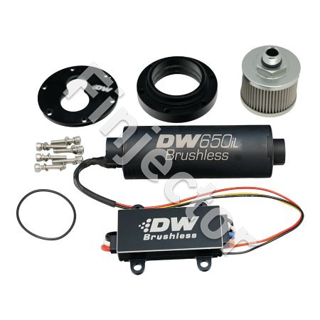 In-tank pump adapter + DW650iL Brushless and Controller 650lph fuel pump, for 3.5L surge tank