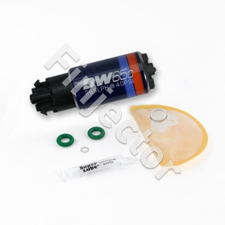 DW65C series, 265lph compact fuel pump w/ mounting clips w /Install Kit for  GTO 04-06, Legacy GT 05-09, WRX 08-14, Sti 08-21