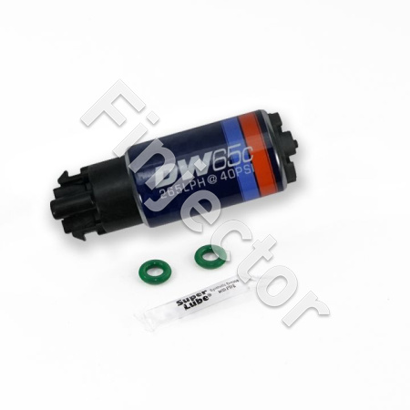 DW65C series, 265lph compact fuel pump w/ mounting clips w /Install Kit for R35 GTR 2009-2015