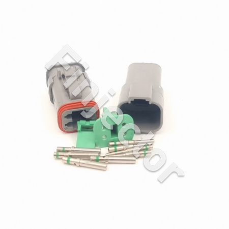 Deutsch DT 4-napainen liitinpari, pitkä, 1-2 mm2, krimpattavat pinnit