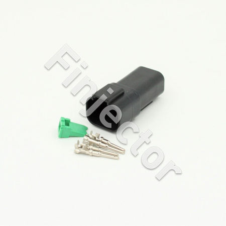 Deutsch DT 4-napainen naarasliitinsarja, musta, 0.75-2 mm2, krimpattavat pinnit