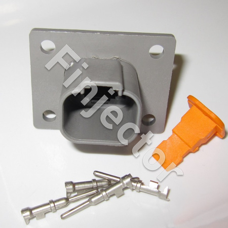 Deutsch DT 4-napainen naarasliitinsarja 0.75-2 mm2, krimpattavat pinnit, 41 X 32 mm, (13A)