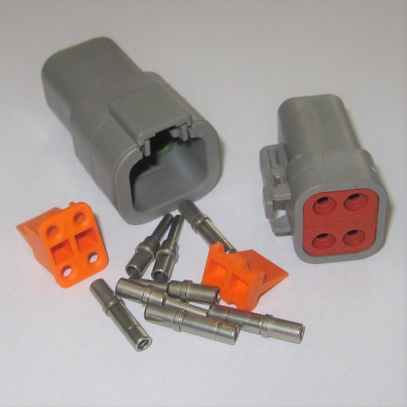 Deutsch DTP 4 pole connector pair for wire size 2 - 4 mm2