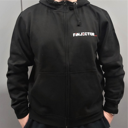 Finjector.com Hoodie with zipper, 35% Cotton 65% polyester