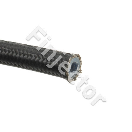 GB0724 AN3 Teräspunosletku Teflon (PTFE), Musta Nylonpunospinta, sisä 9/64" (3.56mm), ulko 1/4" (6.35mm) (GB0724-3)
