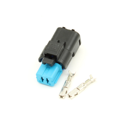 2 Way Female sealed SICMA Connector SET 0.35 - 0.75 mm2, blue (FCI / DELPHI)