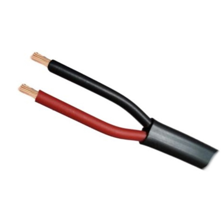 Car wire 2X0.75mm², ICC, black sheath, flat, red and black inside (full roll 50m) (02314037)