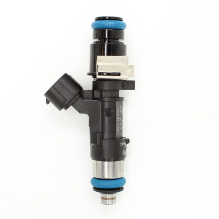 EV14-Suutin, 12 Ohm, 714 cc, C 55°, Nippon Denso (ND Sumitomo 35°), O-O 61 mm, Pitkä, Lyhyt 14 mm yläholkki suodattimella (Bosch 0280158235-L14)