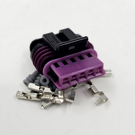 5 way female non-shrouded version of GT150 style, for ignition coils 034COIL1. Wire size 0.5-0.75 mm2. (034-CON2-SET)