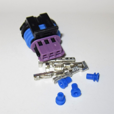 3 Way Black Connector KIT, GT 150 Series, Female Pins 0.75 - 1.00 mm2
