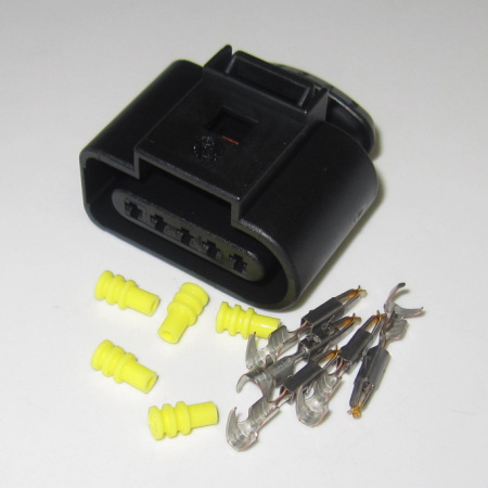 5 pole connector set, 0.5-1 mm2, JMT, gold plated terminals (1J0973705-SET-1G)