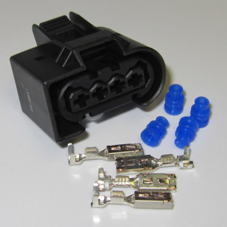 4 pole connector SET, 0.5 -1 mm², KKS SLK 2.8 Silver plated Female Terminals, Code A, Clip top