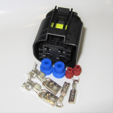 4 pole connector set, 2 X SLK 2.8 + 2 X SKL 5.8. Connector set for Pierburg water pumps (50390572-SET)