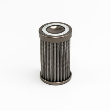 In-line fuel filter element, stainless steel 100 micron. Fits DW 110mm housing. Universal