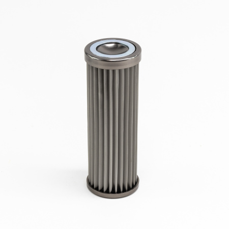 In-line fuel filter element, stainless steel 10 micron. Fits DW 160mm housing. Universal