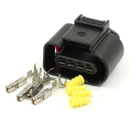 4 pole connector set, 0.5 - 1.0 mm² (Au), VAG, 1.5 mm gold plated MCP terminals (8K0973704-SET-G)