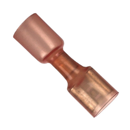 Heat shrink flat terminal 6.3mm red for wire size 0.5-1.0mm2