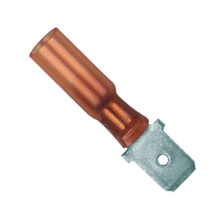 Heat shrink flat pin 6.3mm red for wire size 0.5-1.0mm2