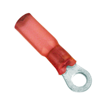 Heat shrink ring terminal 6mm red for wire size 0.5-1.0mm2