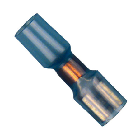 Heat shrink flat terminal 6.3 mm blue for wire size 1.0-2.5mm2