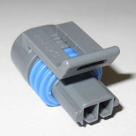 Delphi 2 Pole Metri-Pack 150.2 Pull-To-Seat Connector. Center gavity (12162199)
