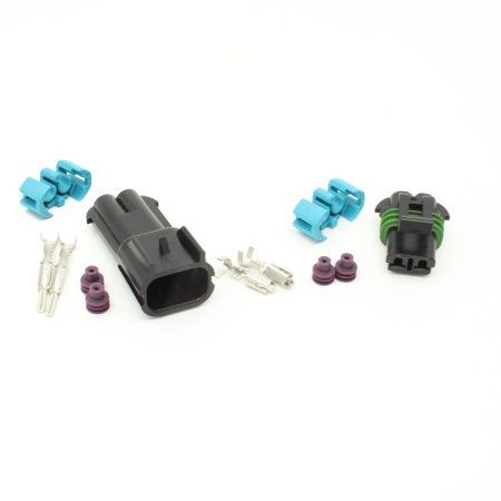 2- Napainen Metri-Pack liitinpari, 0.5-1mm2 (DELP-GT280-2-PAIR)