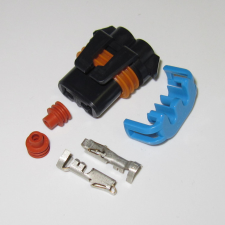 2 Way Black Metri-Pack 280 Sealed Female Connector SET, 2 - 3 mm2