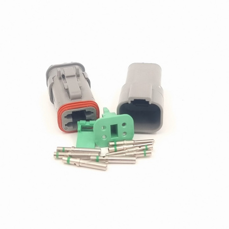 Deutsch DT 4 pole long connector pair,0.75-2 mm2, crimpable pins