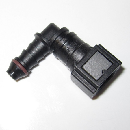 Quick connector 90 degree, 9.49 mm (3/8"), 8 mm hose connection