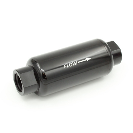 Billet 60 Micron Fuel Filter, Ø 50mm, AN10 female threads, changeable stainless steel filter. (GBKI00204)