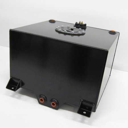 Aluminium fuel tank 38 L /10 Gallon, AN8-fittings. Anodized black (GBKI03502S)