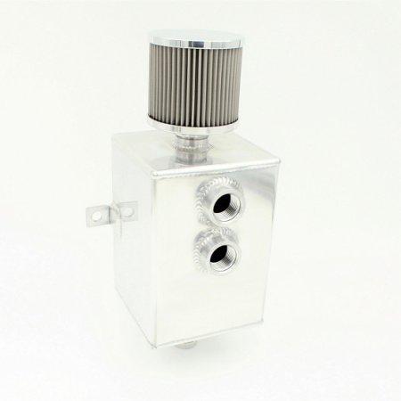 Oil catch can 2 liter, 2 pcs AN10+ filter(AN12 male) (GBVP02707)