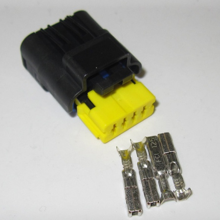 4 Way Female sealed SICMA Connector set NM black (FCI / DELPHI)